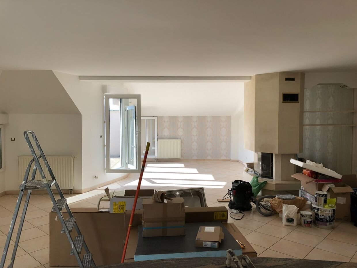 Séjour en cours de rénovation — VBS Bâtiment à Fontenay-sous-Bois